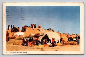 1945  Navajo Indian Camp     Postcard