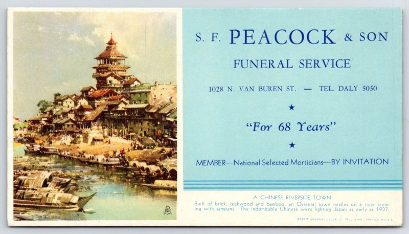 Milwaukee Peacock Funeral Home~Blotter~Chinese River Town~Nation Fought Japanese 