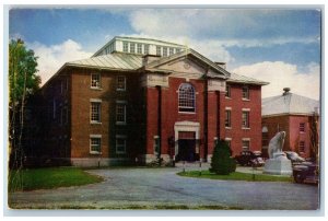 c1950's Gymnasium Bowdoin College Building Classic Cars Brunswick Maine Postcard