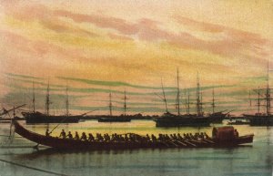 burma, RANGOON, Boat Race in the Harbour (1910s) Italian Mission Postcard