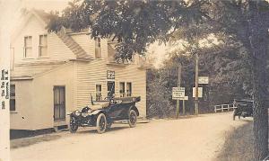 Chocorua NH The Gray Squirrel Gift Shop Tea Room Old Cars Bridge RPPC