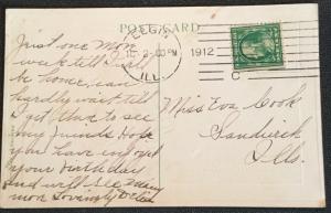 Postcard Used “Birthday Wishes” Birthday embossed Flowers LB