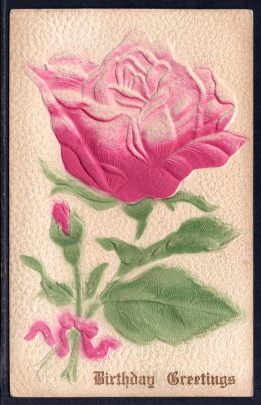 Birthday Greetings,Rose,Embossed