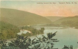 Albertype Harper's Ferry West Virginia 1920s Postcard Hand colored 20-9481