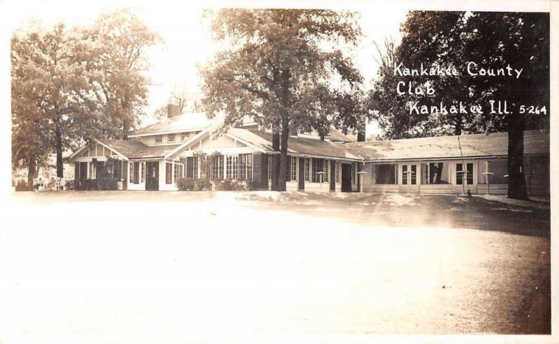 Kankakee Illinois Kankakde County Club Real Photo Vintage Postcard AA19089