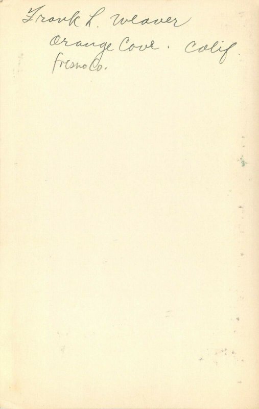 1920s RPPC Christmas Greetings, Frank Weaver Photo, Orange Cove CA Fresno County