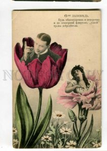 3094488 FAIRY Gentleman TULIP & Lady Carnation Vintage RUSSIAN