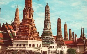 Vintage Postcard Temple Historic Structure landmark Destination Bangkok Thailand