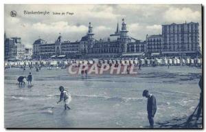 Belgie Belgium Postcard Old Blankenberghe Beach Scene