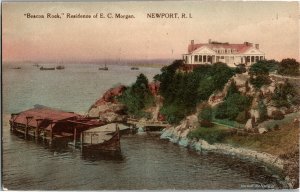 Beacon Rock, Residence of E.C. Morgan Newport RI Vintage Postcard B19