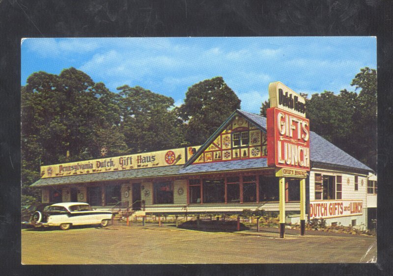 SHARTLESVILLE PENNSYLVANIA RESTAURANT STORE OLD CARS ADVERTISING POSTCARD PA.