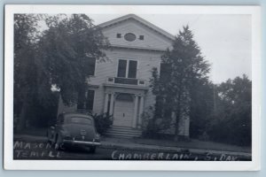 c1910's Masonic Temple Car Chamberlain South Dakota SD RPPC Photo Postcard