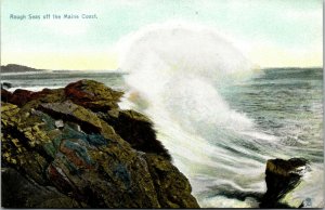 Vtg 1910s Rough Seas Off The Maine Coast Raphael Tuck Postcard