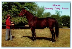 c1950 Calumet Farm's Citation Kentucky Derby Winner Race Lexington KY Postcard