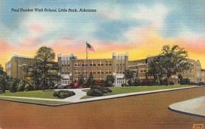 LITTLE ROCK, AR Arkansas   PAUL DUNBAR HIGH SCHOOL   c1940's Linen Postcard