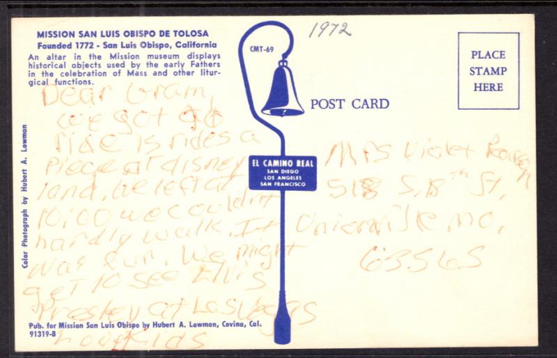 Mission San Luis Obispo De Tolosa,San Luis Obispo,CA BIN