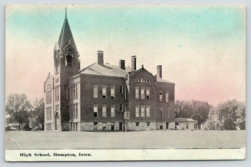 Hampton Iowa~High School~Basketball Hoop & Backboard~1916