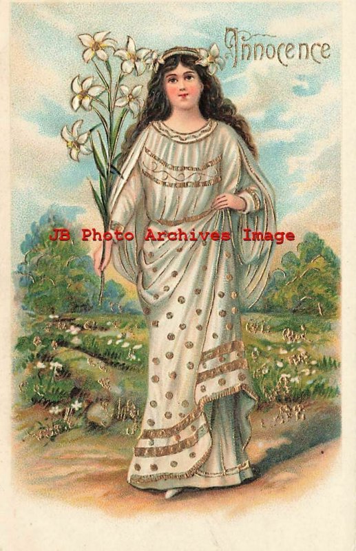 6 Postcard Set, ASB No 178, Theological Virtues, Charity Hope Purity Patience