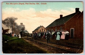 Pere Marquette (Depot Station), Port Stanley Ontario, Antique 1916 Postcard