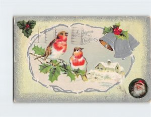 Postcard A Joyous Christmas with Christmas Embossed Art Print