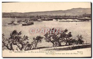 Old Postcard The Port of Marseille Joliette seen Pharo