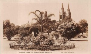 RPPC PENNINGTON GARDENS & CHURCH ADELAIDE AUSTRALIA REAL PHOTO POSTCARD c. 1910