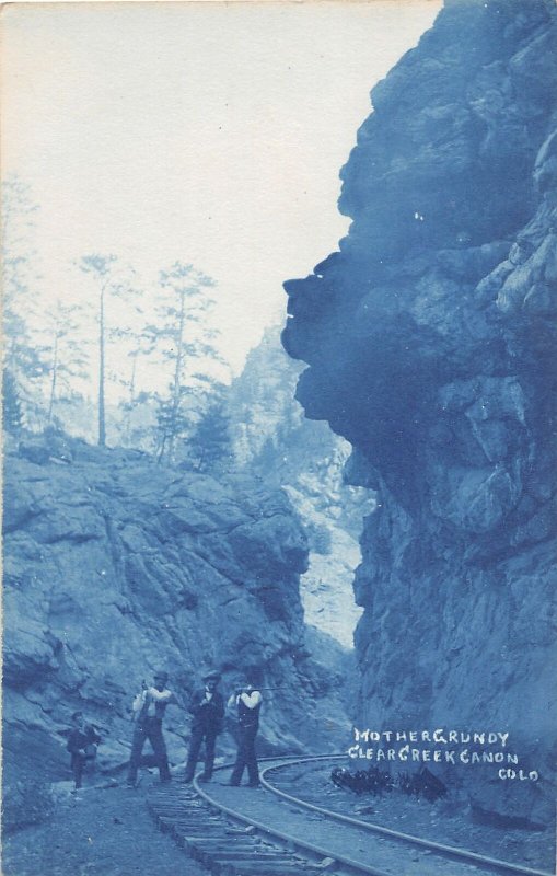 DR1/ Clear Creek Canyon Colorado RPPC Postcard c10 Mother Grundy Railroad 