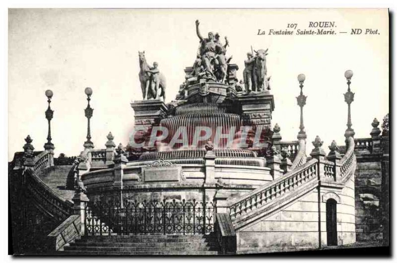 Old Postcard Rouen Sainte Marie Fontaine