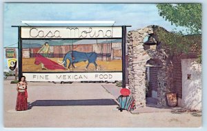 TUCSON, Arizona AZ ~ Mexican Restaurant CASA MOLINA Cool Sign 1950s-60s Postcard