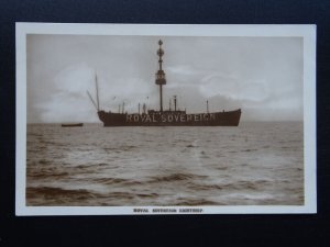 Eastbourne Lightship THE ROYAL SOVEREIGN LIGHTSHIP (2) Old RP Postcard