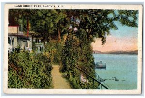 1924 View Of Lake Shore Path Laconia New Hampshire NH Posted Vintage Postcard