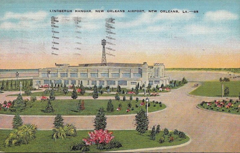 Postcard Lindbergh Hangar New Orleans Airport New Orleans LA