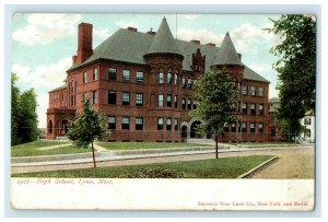 c1905 High School Building Street View Lynn Massachusetts MA Antique Postcard