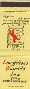 South Sudbury, Massachusetts/MA Match Cover, Longfellow's Wayside Inn