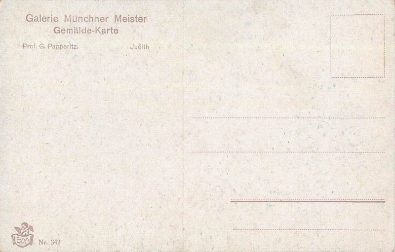 Judith by Prof. G. Papperitz vintage fine art postcard
