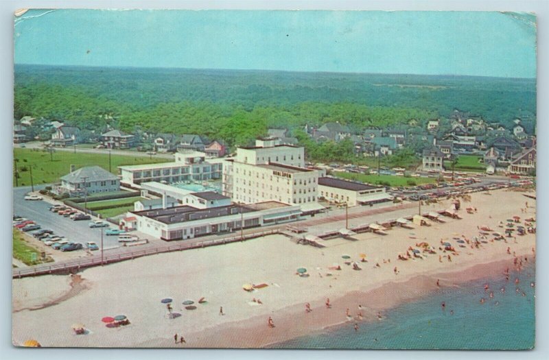 Postcard DE Rehoboth Beach Delaware Airview New Henlopen Hotel & Motor Lodge X5