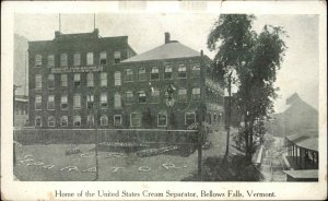 BELLOWS FALLS VT Home of US Cream Separator c1910 Postcard
