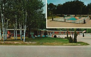 Vintage Postcard 1930's Flamingo Motel Peaceful Outskirts Mackinaw City Michigan