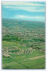 Dawson Creek BC Canada Postcard Aerial View of City c1950's Unposted Vintage