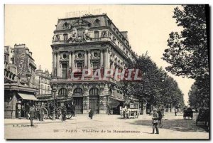 Old Postcard The Paris Theater of the Renaissance Suchard chocolate Advertise...