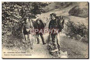 Postcard Old Customs Customs Customs Frontiere Franco Suisse french visiting ...