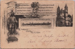 Germany Gruss aus Worms Vintage Postcard C166