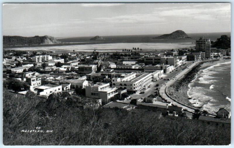 RPPC  MAZATLAN, SINALOA Mexico   BIRDSEYE VIEW  Real Photo  Postcard