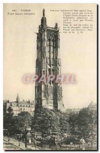 Old Postcard Paris Tour Saint Jacques