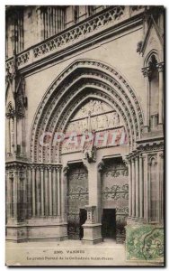 Old Postcard Vannes Le Grand Portal Of Saint Peter Cathedtale