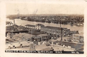 J53/ Waterloo Iowa RPPC Postcard c1910 Birdseye View Stores Nauman Co 64