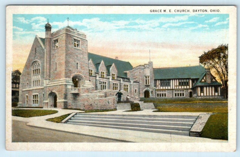 DAYTON, Ohio OH ~ GRACE M.E. CHURCH c1920s-30s Postcard
