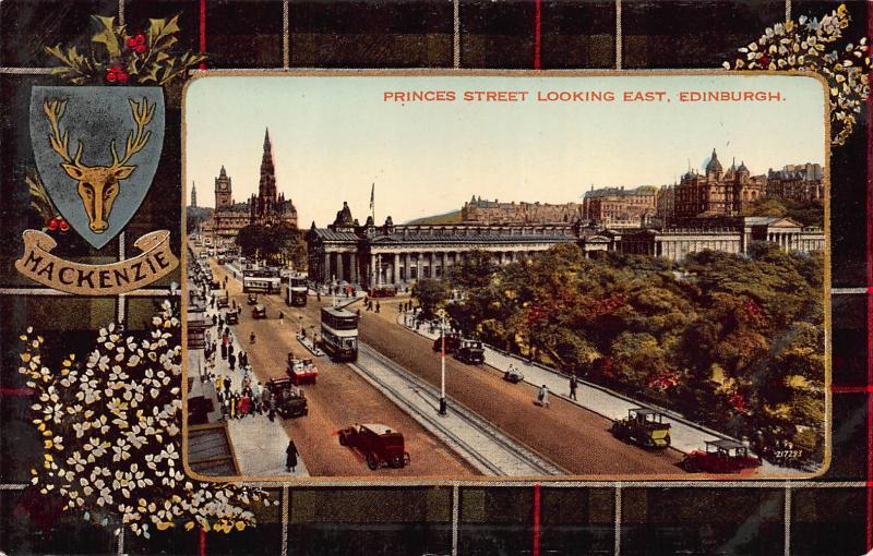 Princes Street Looking East, Edinburgh, Scotland, Early Postcard, Unused