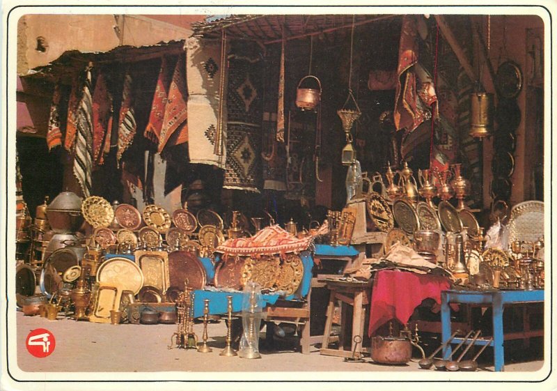 Typical Morocco Postcard folklore street market