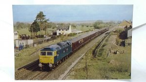 Locomotive 47 500 Great Western Royal Train at Cullompton Station Postcard 1983